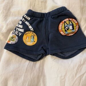 Zara Blue Playful Patch Shorts